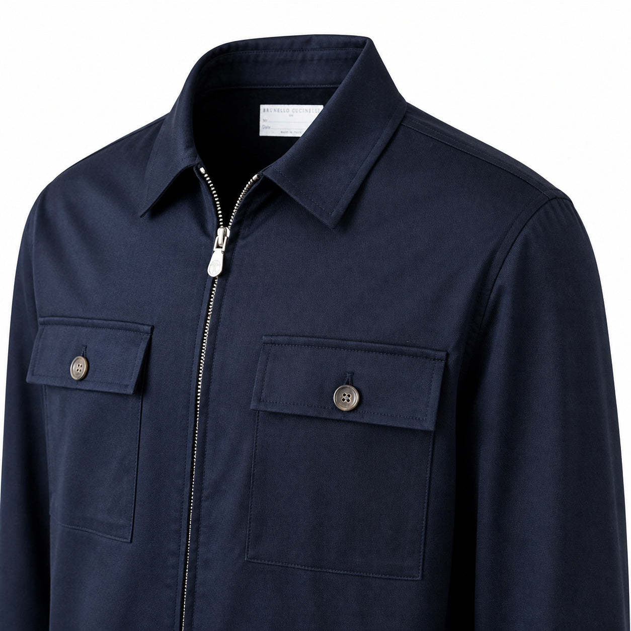 Flap-Pocket Zip Shirt Jacket – Deep Navy
