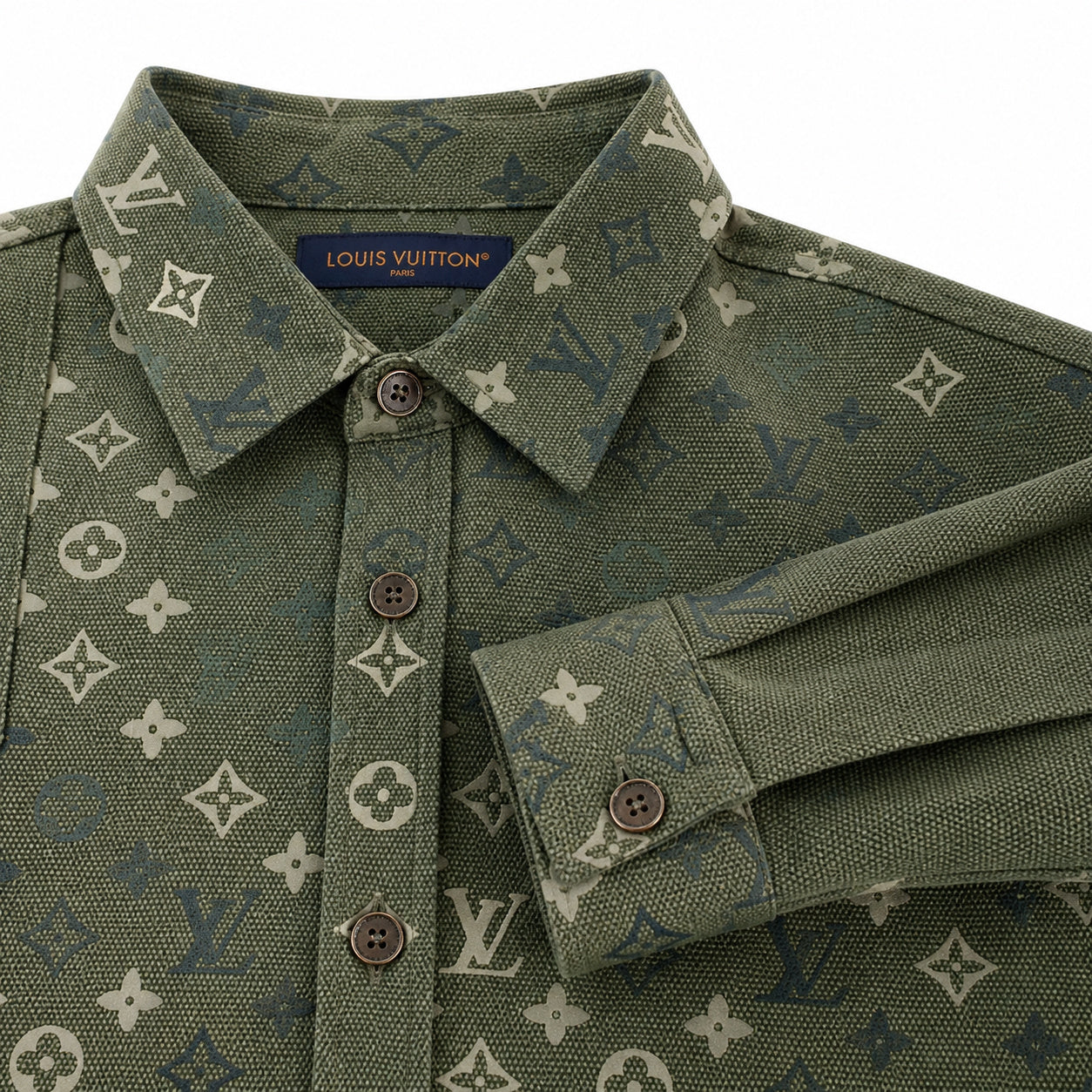Monogram Jacquard Shirt Jacket – Olive
