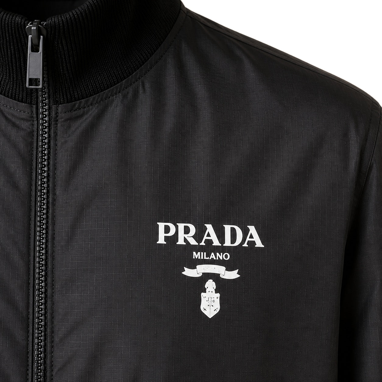 Logo Nylon Bomber Jacket – Black