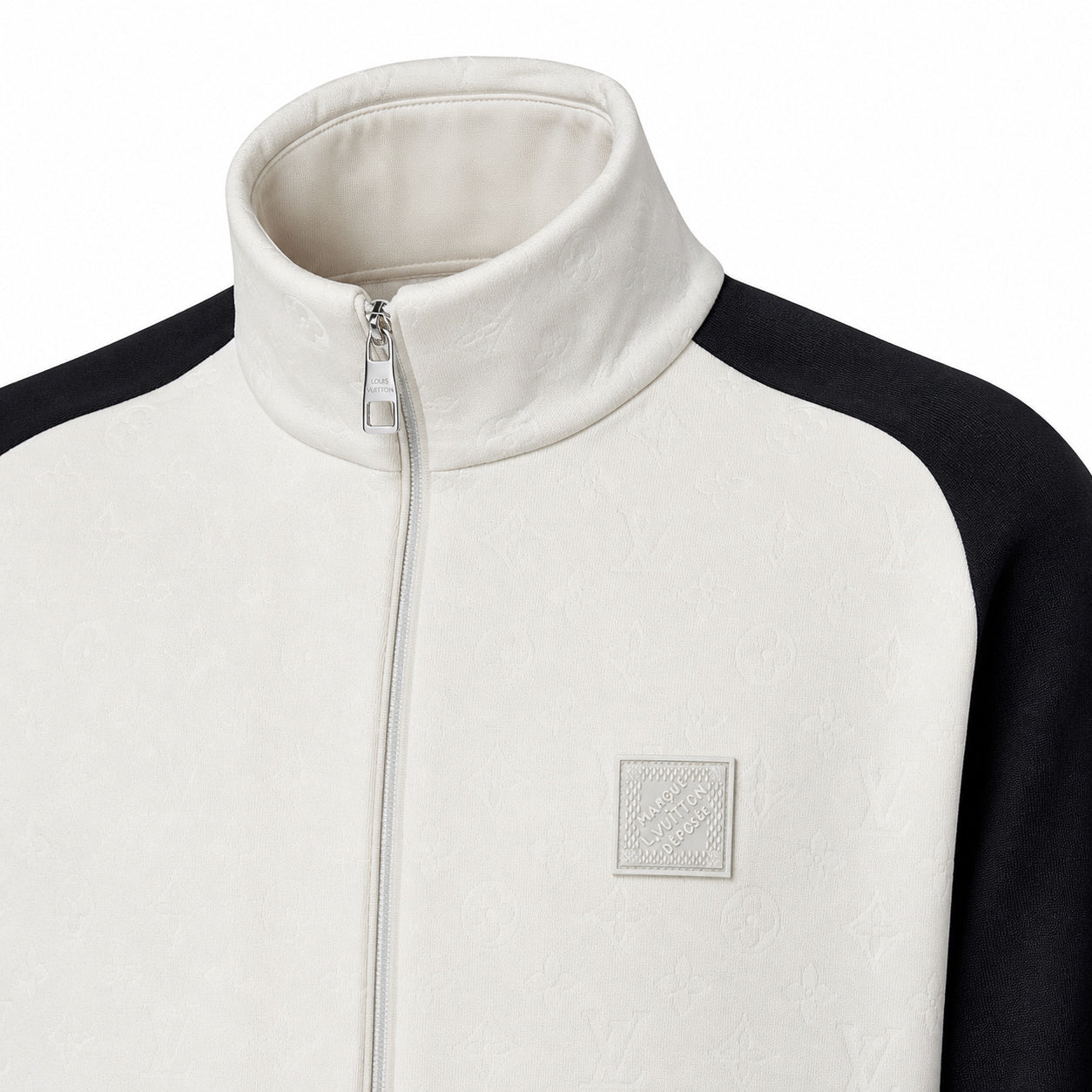 Monogram Colour-Block Bomber – Ivory/Black
