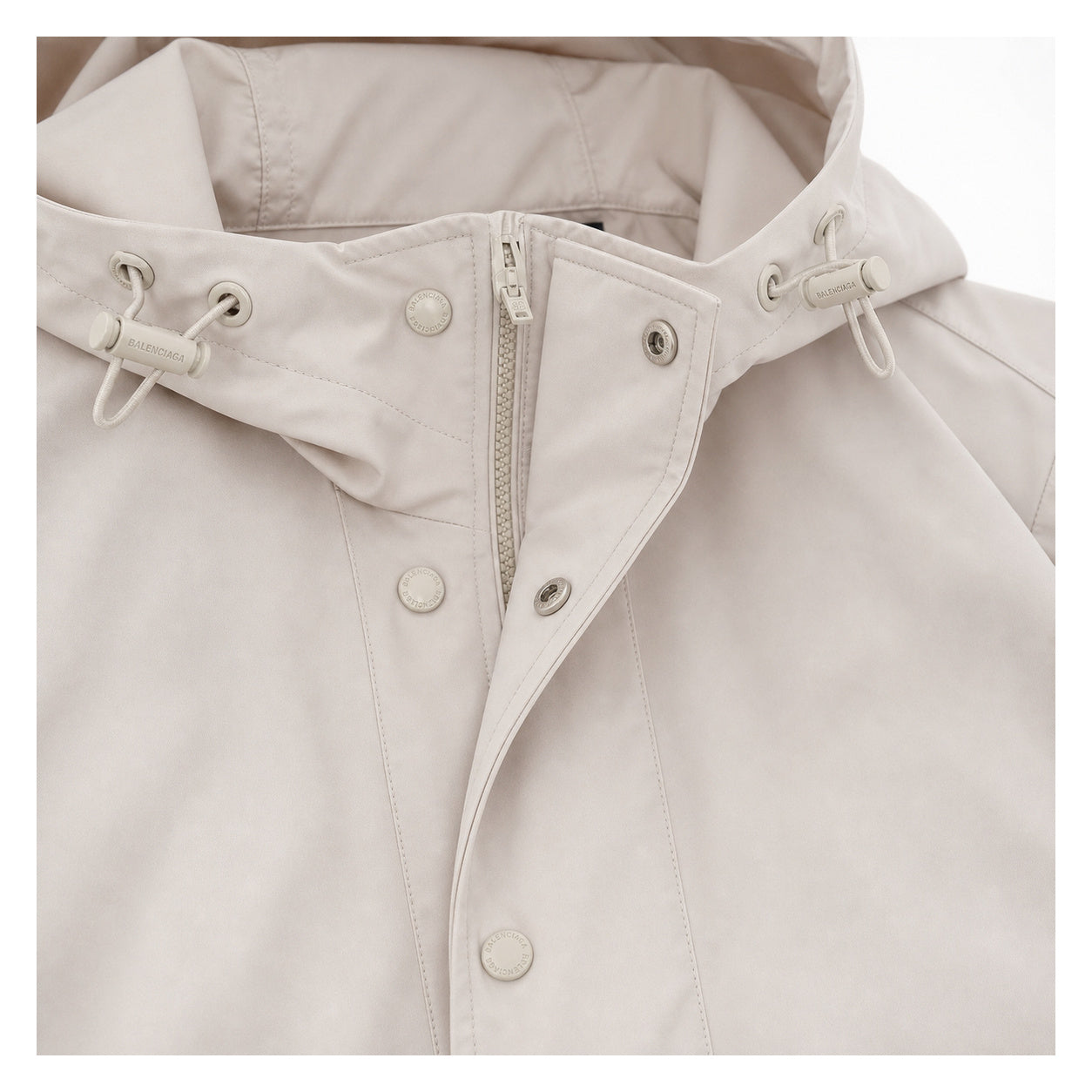 Logo-Back Hooded Windbreaker – Pearl Grey