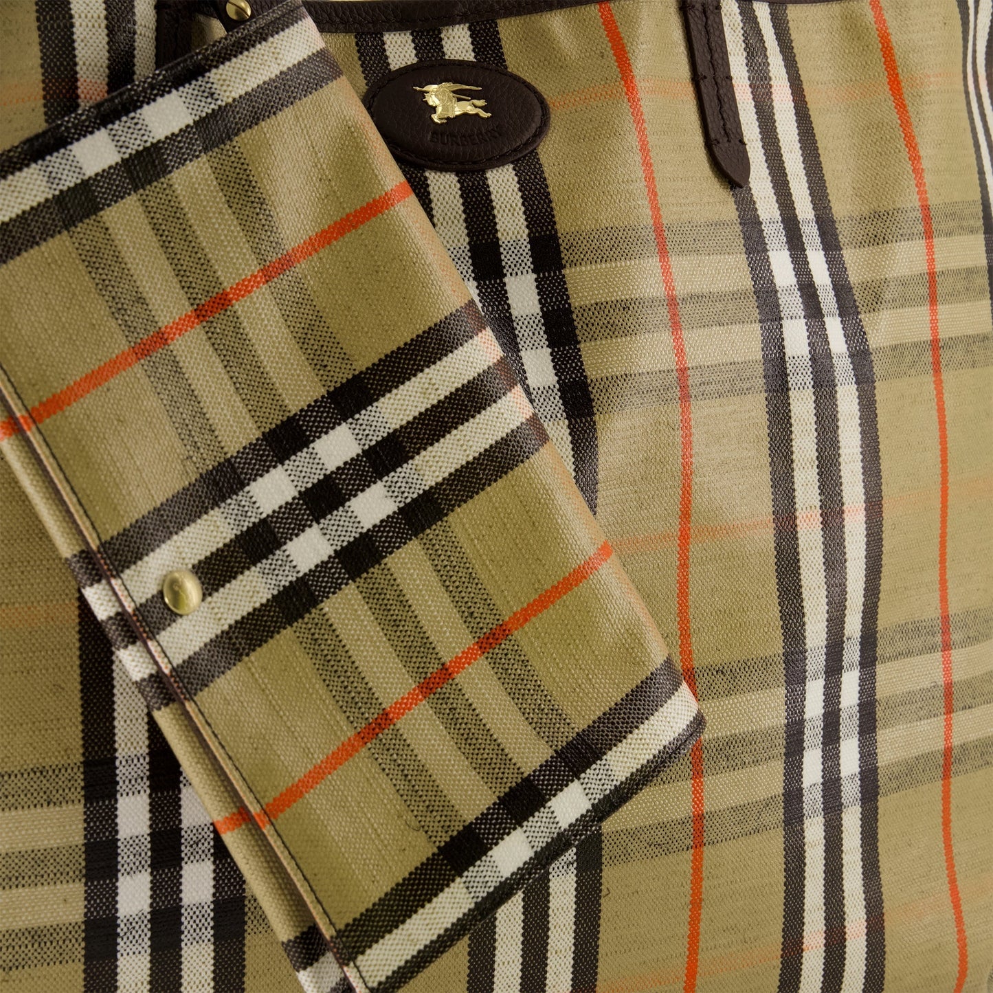 Check Coated Canvas Tote Bag