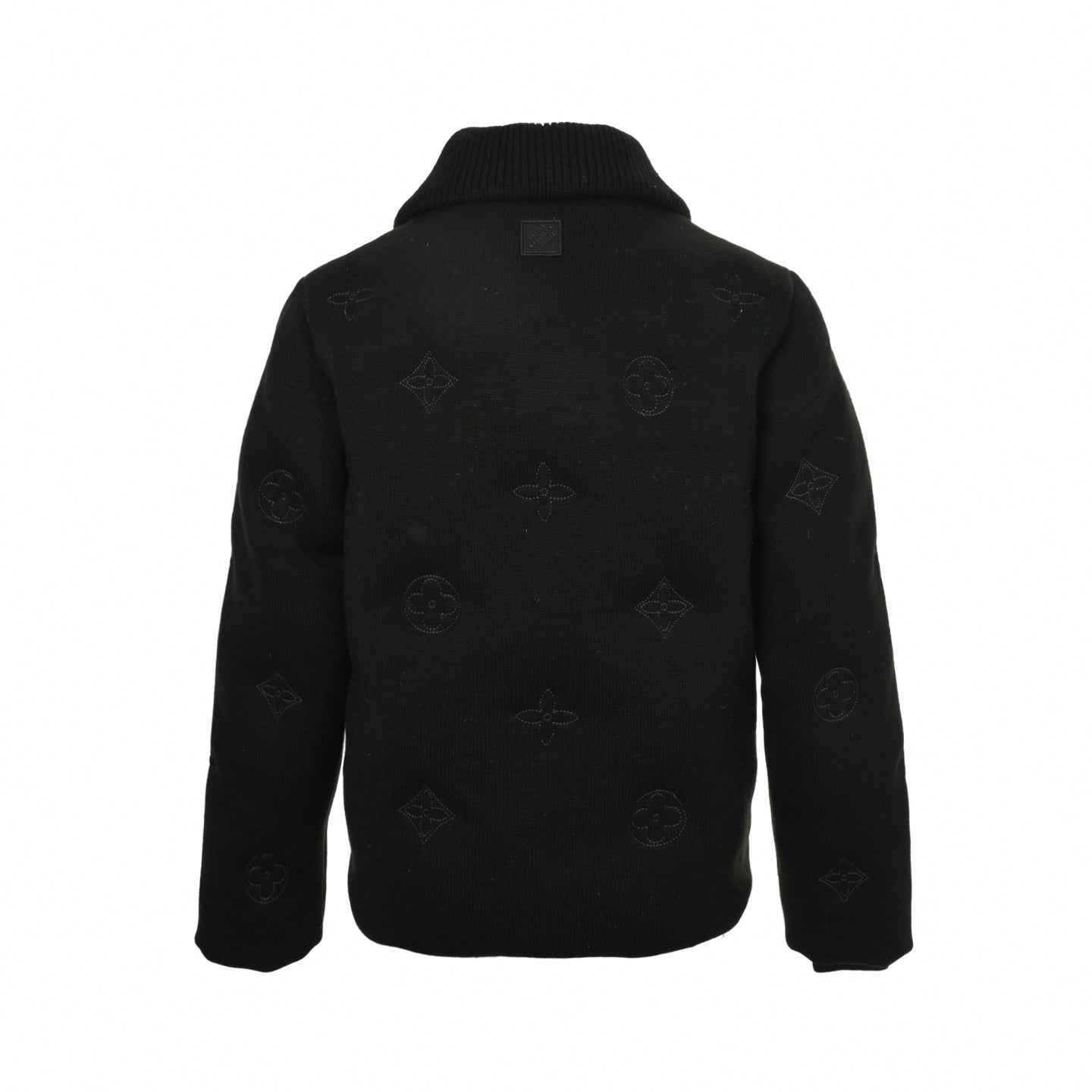 Monogram Outline Embroidered Knit Zip Jacket