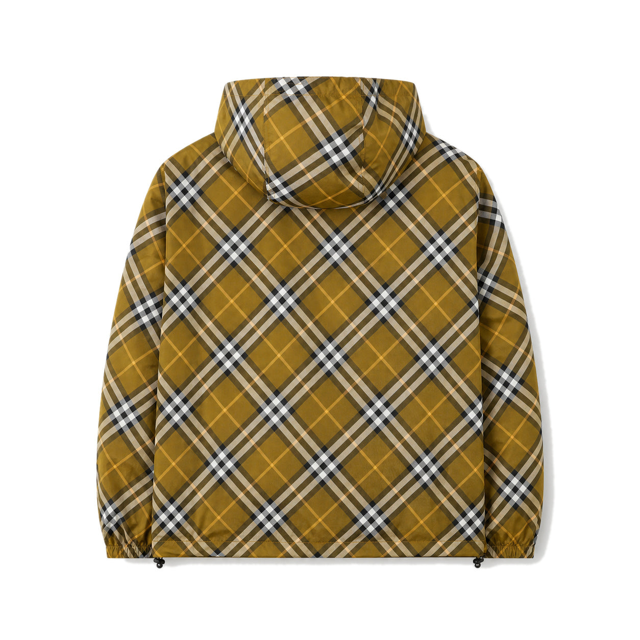 Reversible Check Nylon Hooded Windbreaker – Mustard Check