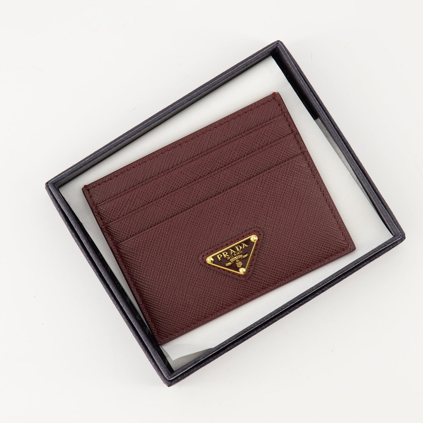 Saffiano Leather Card Holder – Burgundy