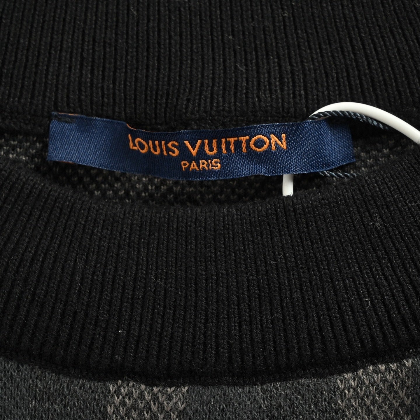 LV Pixelated Knit Crewneck Sweater – Black & Grey