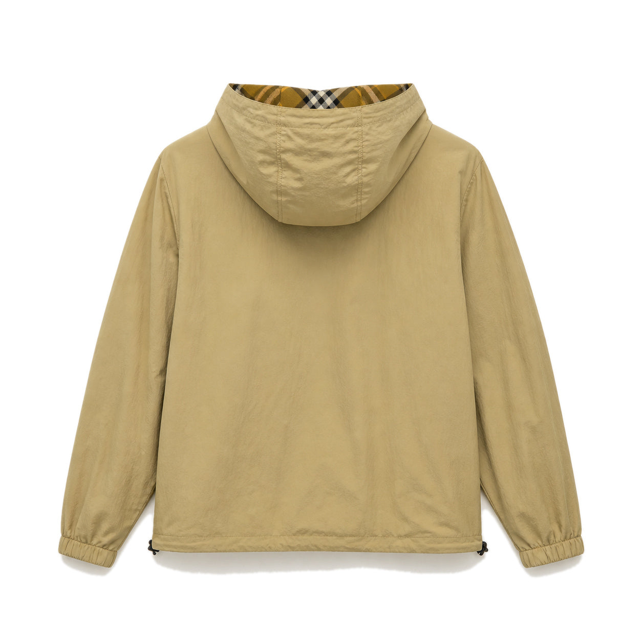 Reversible Check Nylon Hooded Windbreaker – Mustard Check