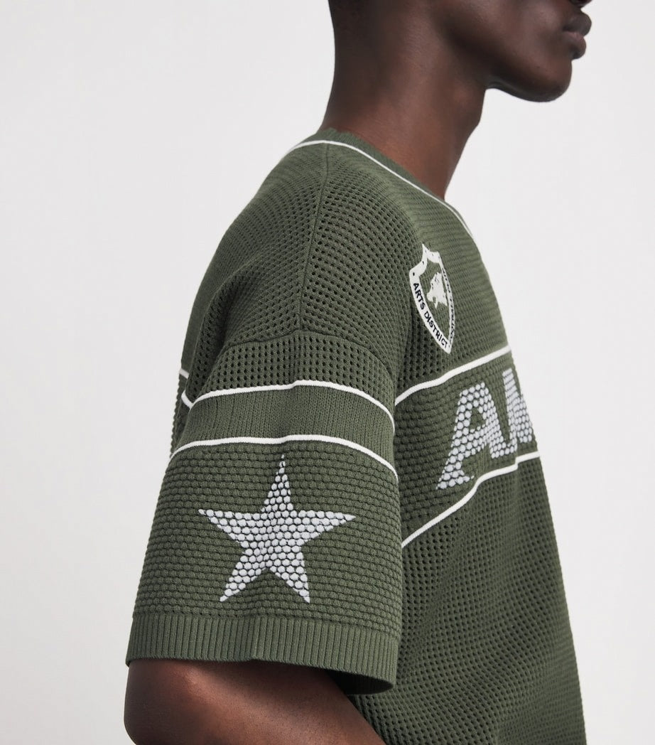 Technical Knitted Logo Oversized T-Shirt