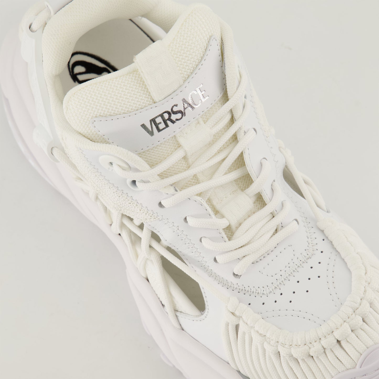White Cutout Chunky Sneakers