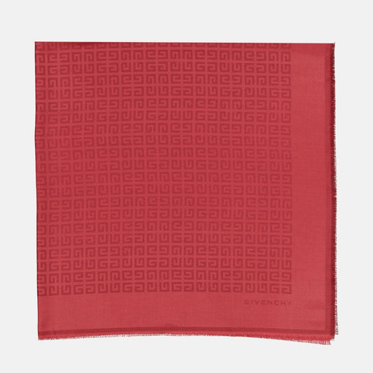 Monogram Tonal Scarf – Red