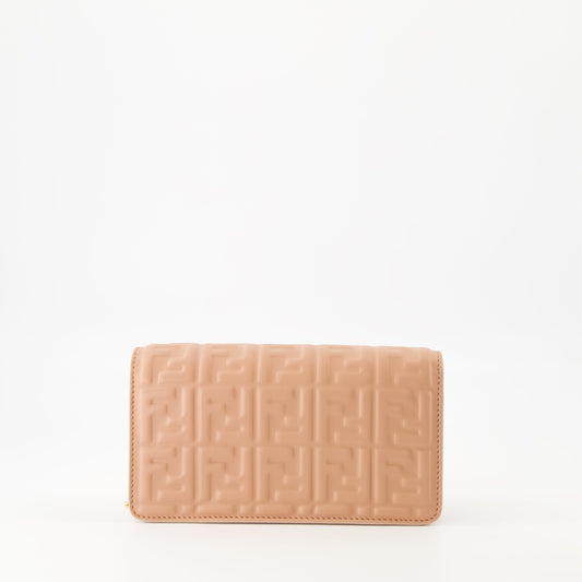 Baguette Chain Wallet – Embossed Leather