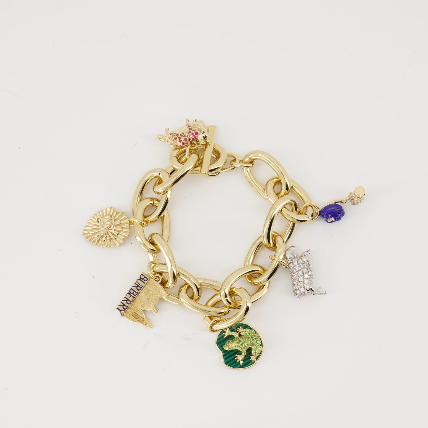 Chunky Charm Link Bracelet with Mixed Motifs
