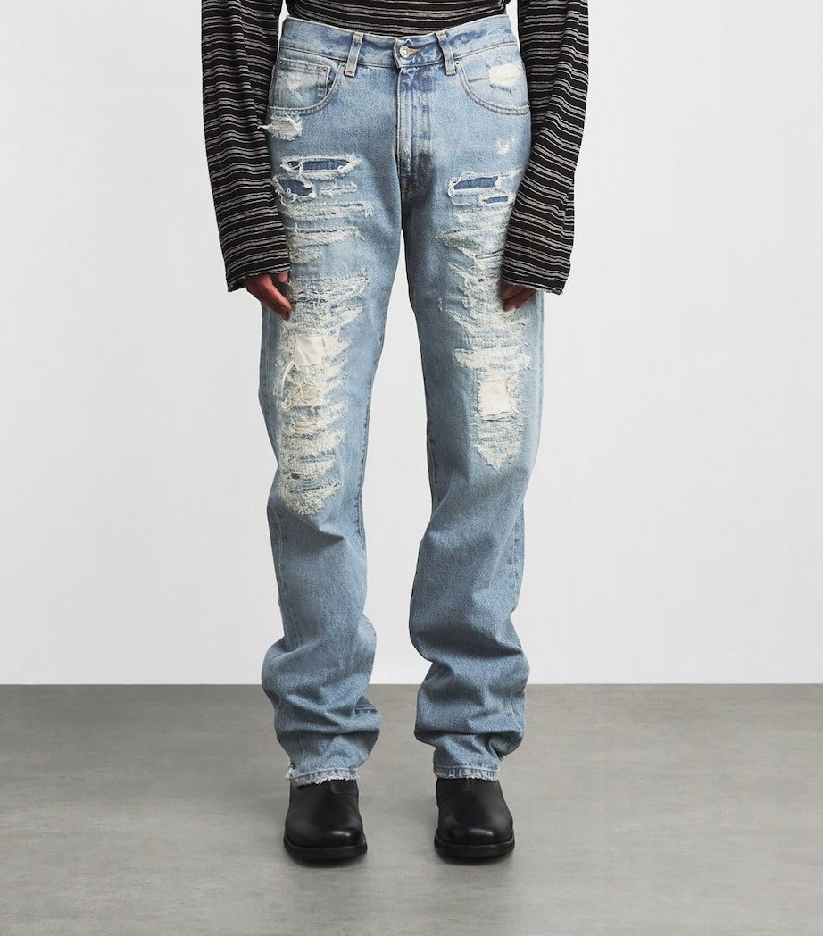424 Distressed Loose-Fit Denim Jeans – Vintage Skate Aesthetic
