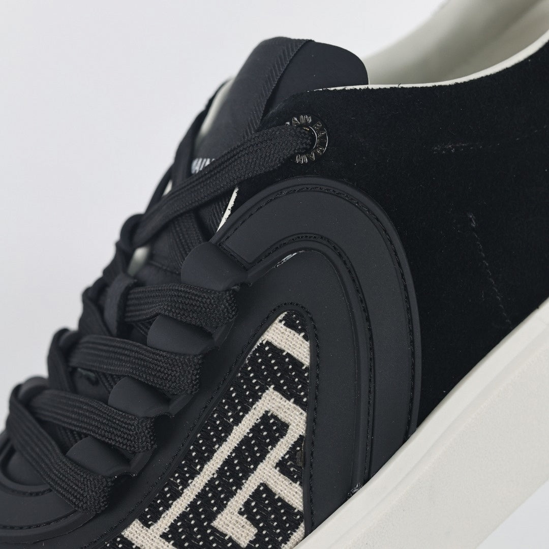 B-Court Sneakers in Black & Ivory Monogram