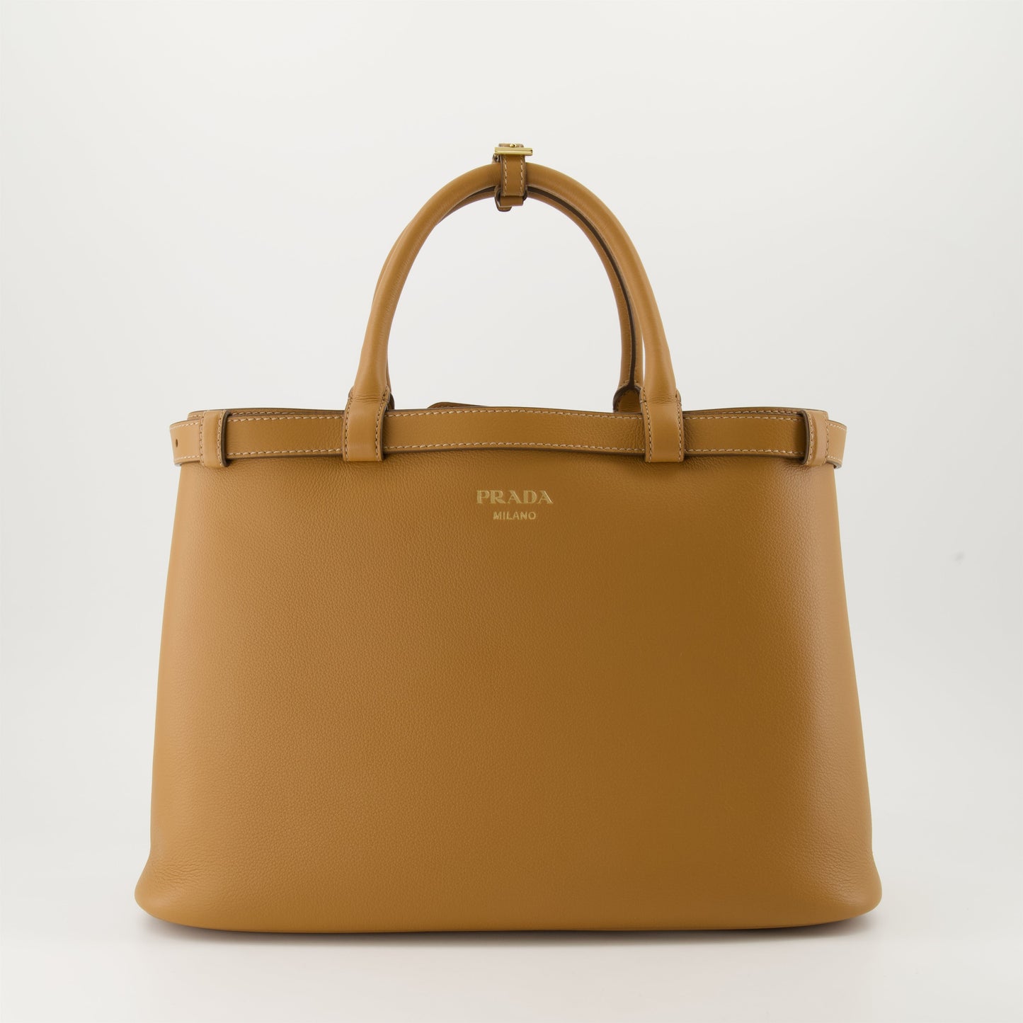 Leather Buckle Bag (Tan)