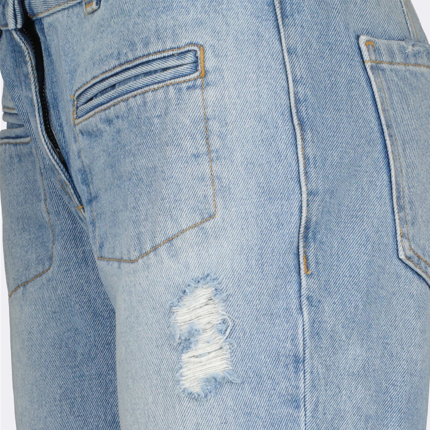 Distressed Flared Denim Jeans