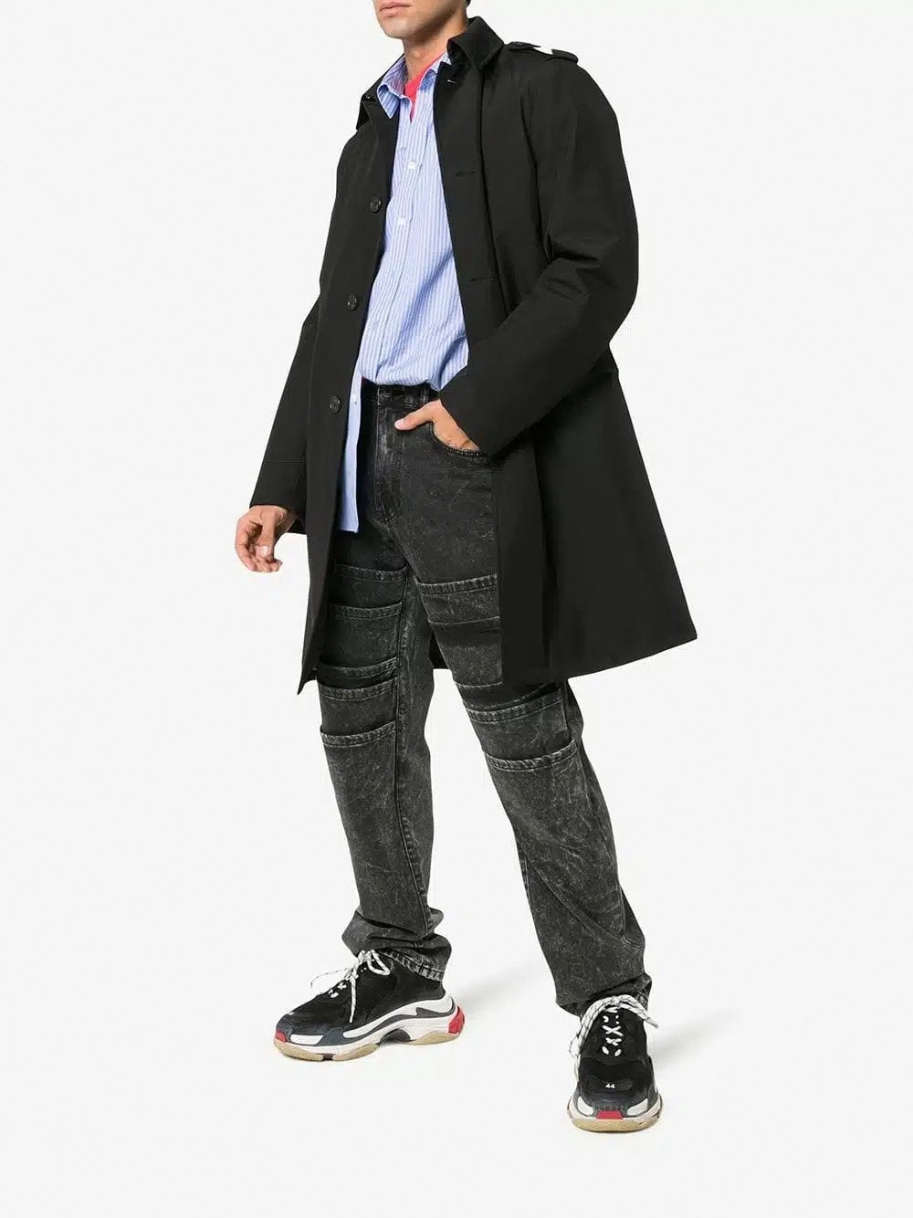 Black Triple S Leather Sneakers
