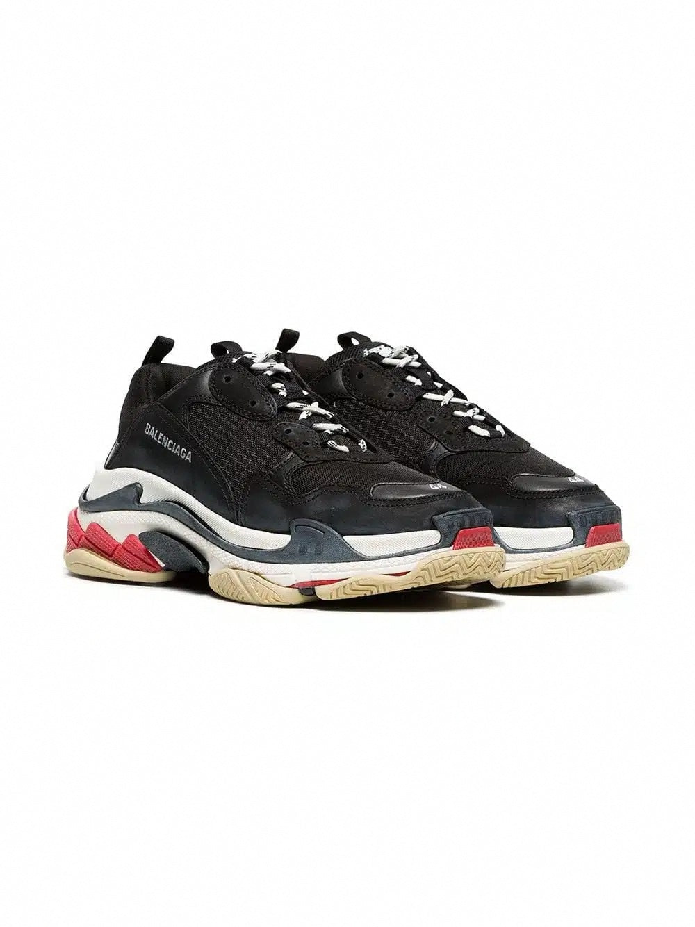 Black Triple S Leather Sneakers