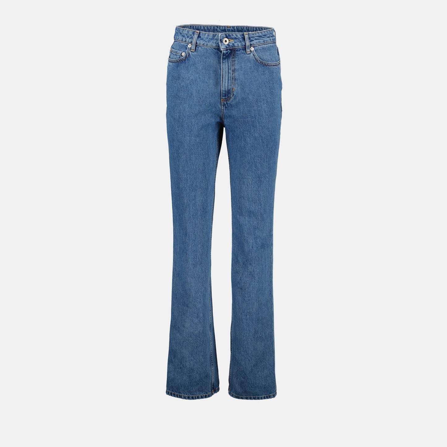 Blue Straight-Leg Denim Jeans