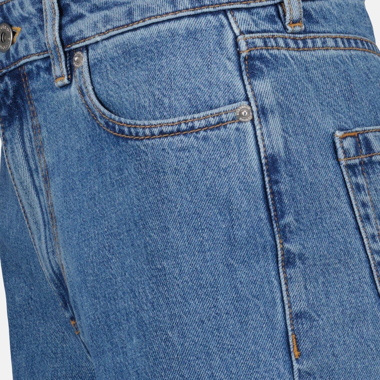 Blue Straight-Leg Denim Jeans