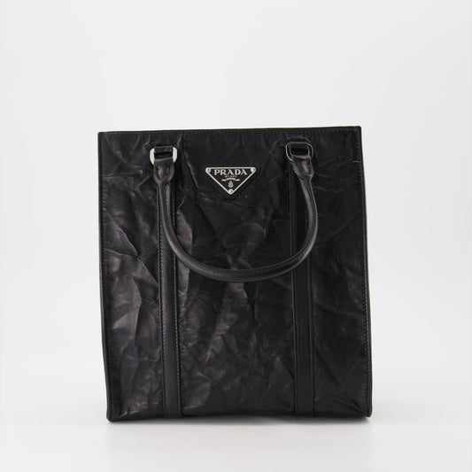 Soft Leather Tote Bag (Black)