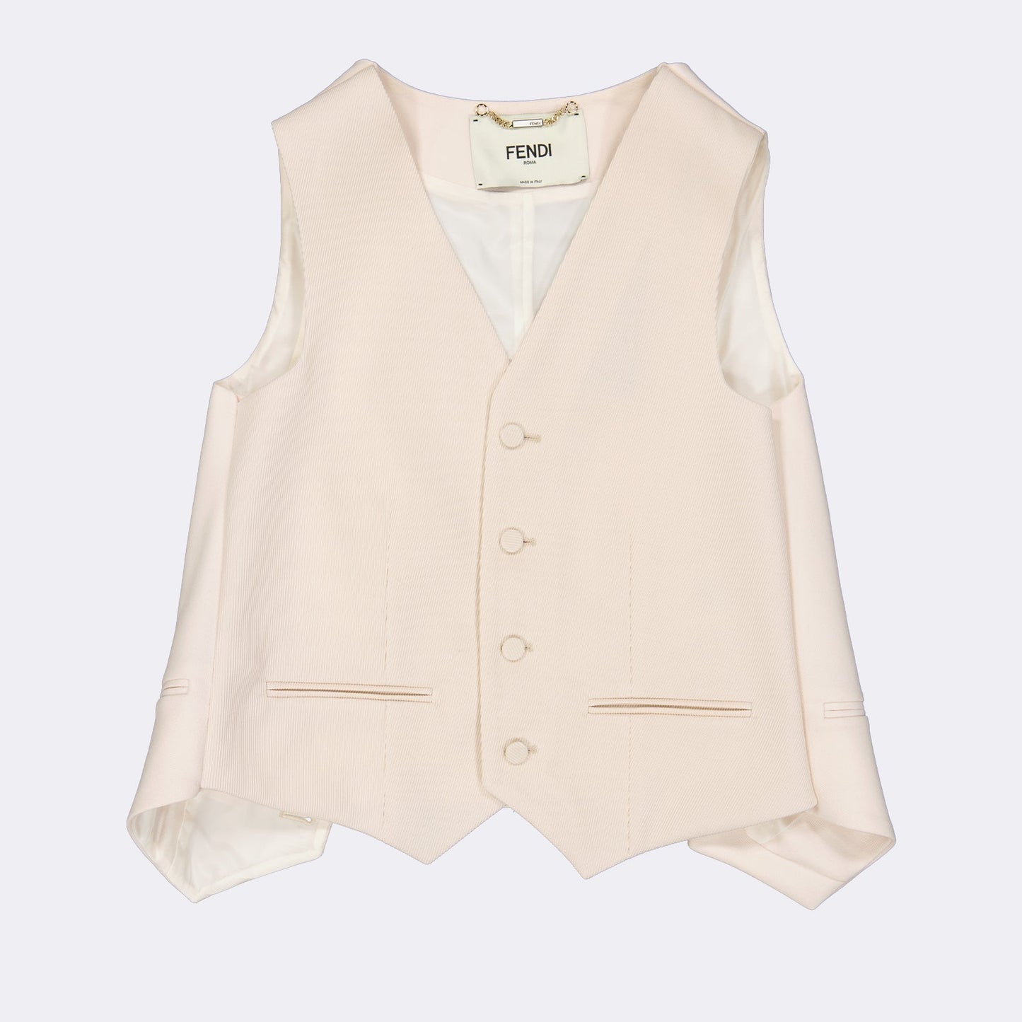 Ivory Draped Tailored Waistcoat