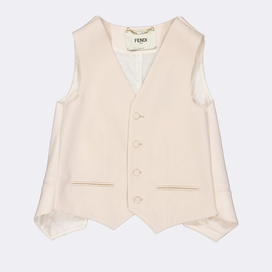 Ivory Draped Tailored Waistcoat
