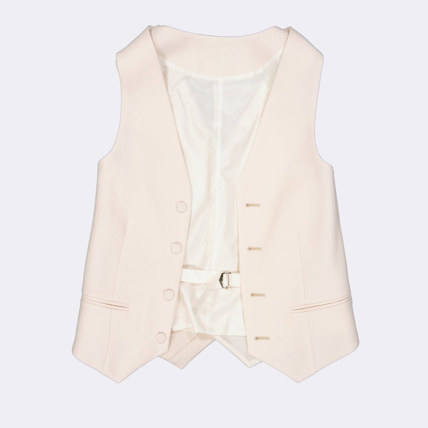 Ivory Draped Tailored Waistcoat