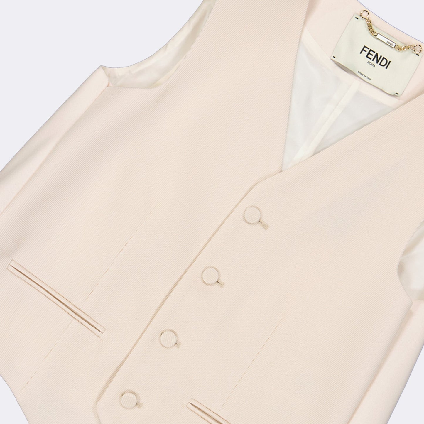 Ivory Draped Tailored Waistcoat
