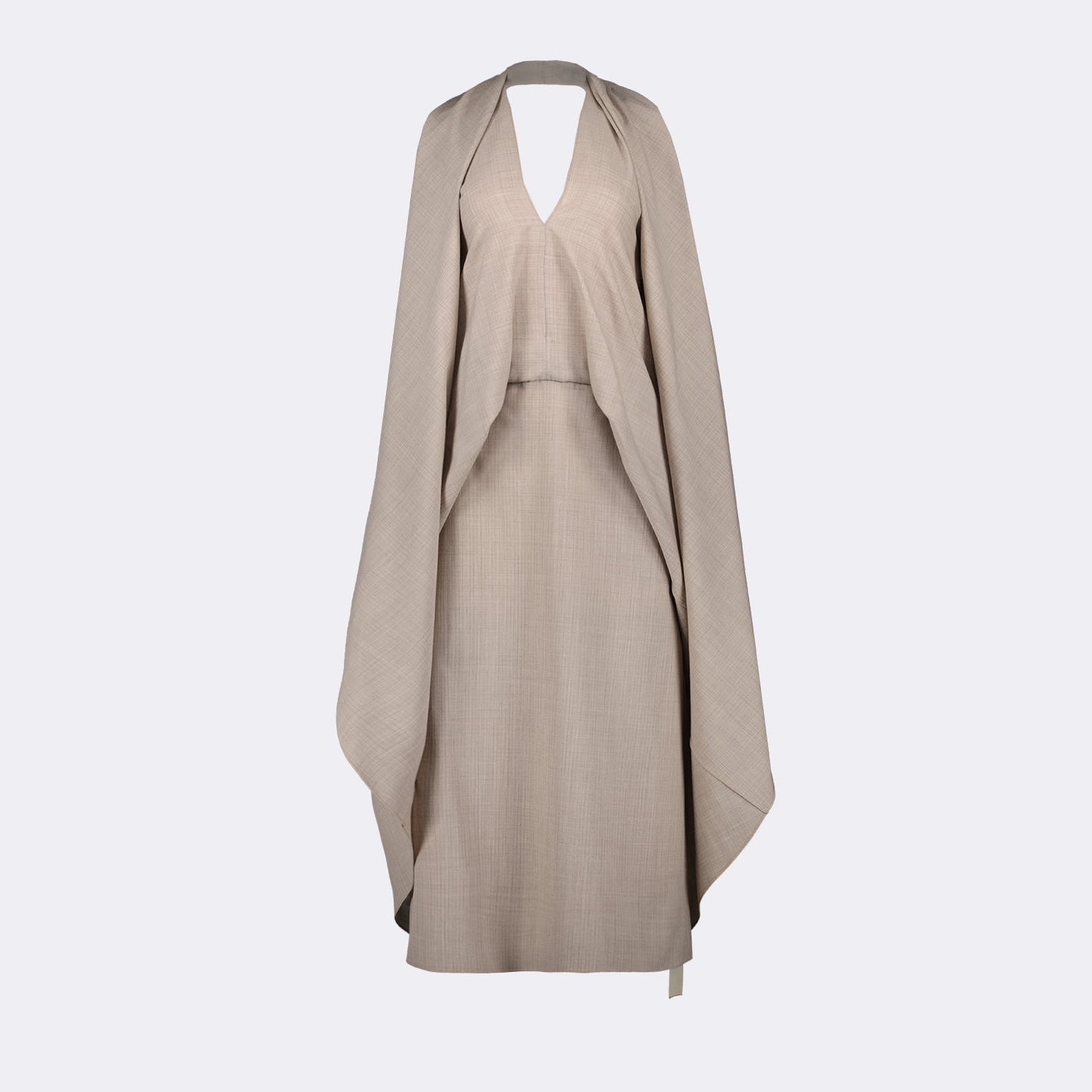 Draped Cape-Style Midi Dress