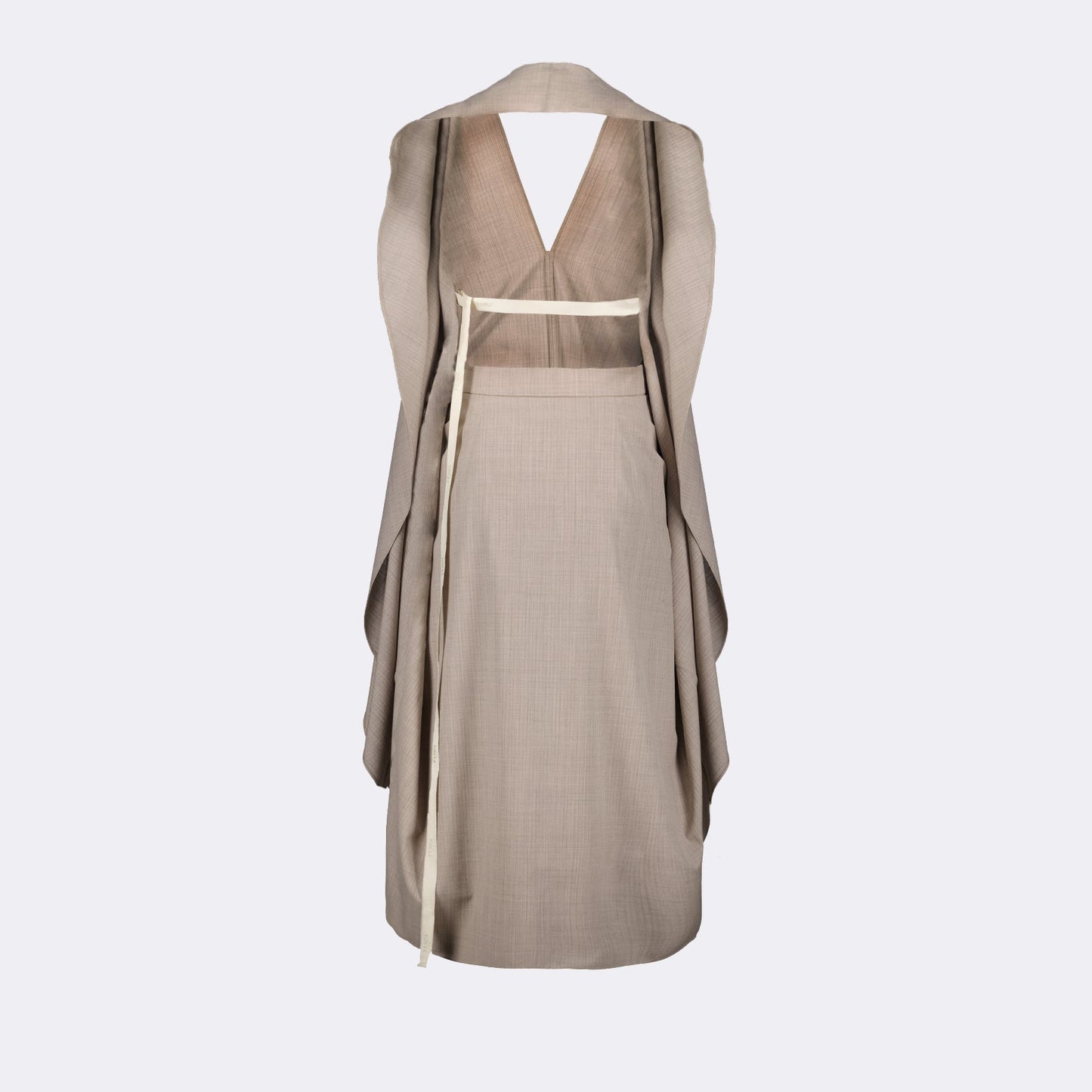 Draped Cape-Style Midi Dress