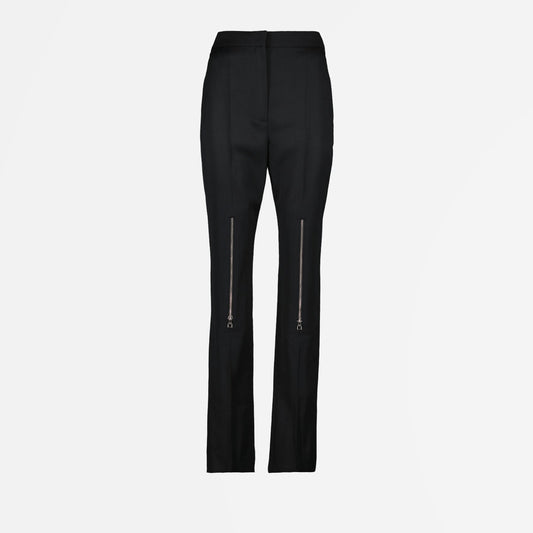 Black Zip-Detail Trousers