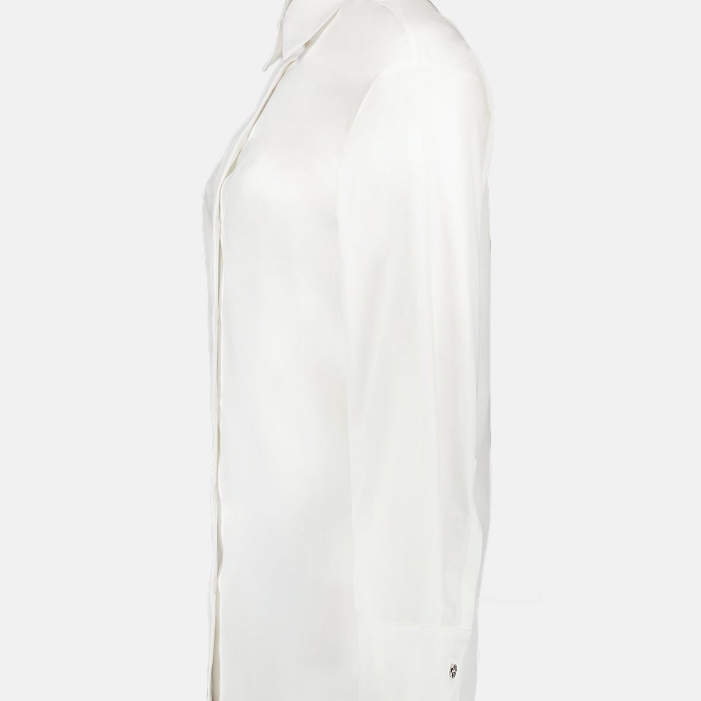White Silk Button-Up Shirt