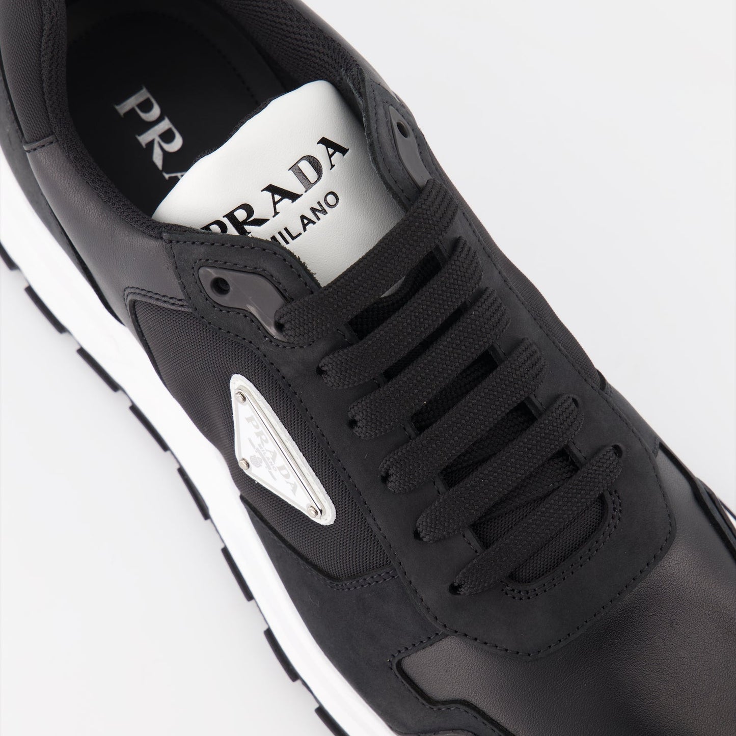 Leather and Re-Nylon Sneakers