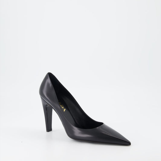 Leather Pointed-Toe Pumps