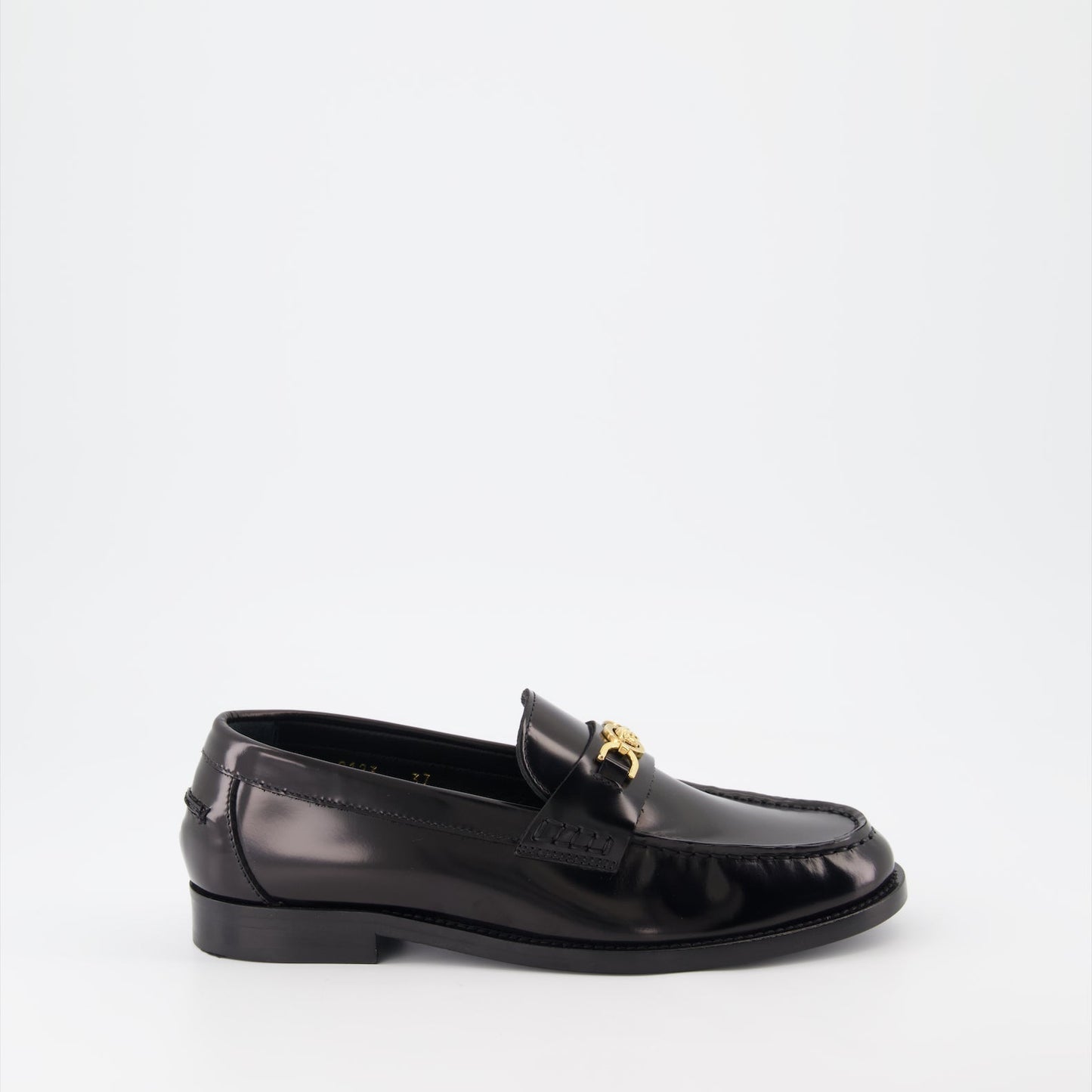 Medusa Accent Leather Loafers