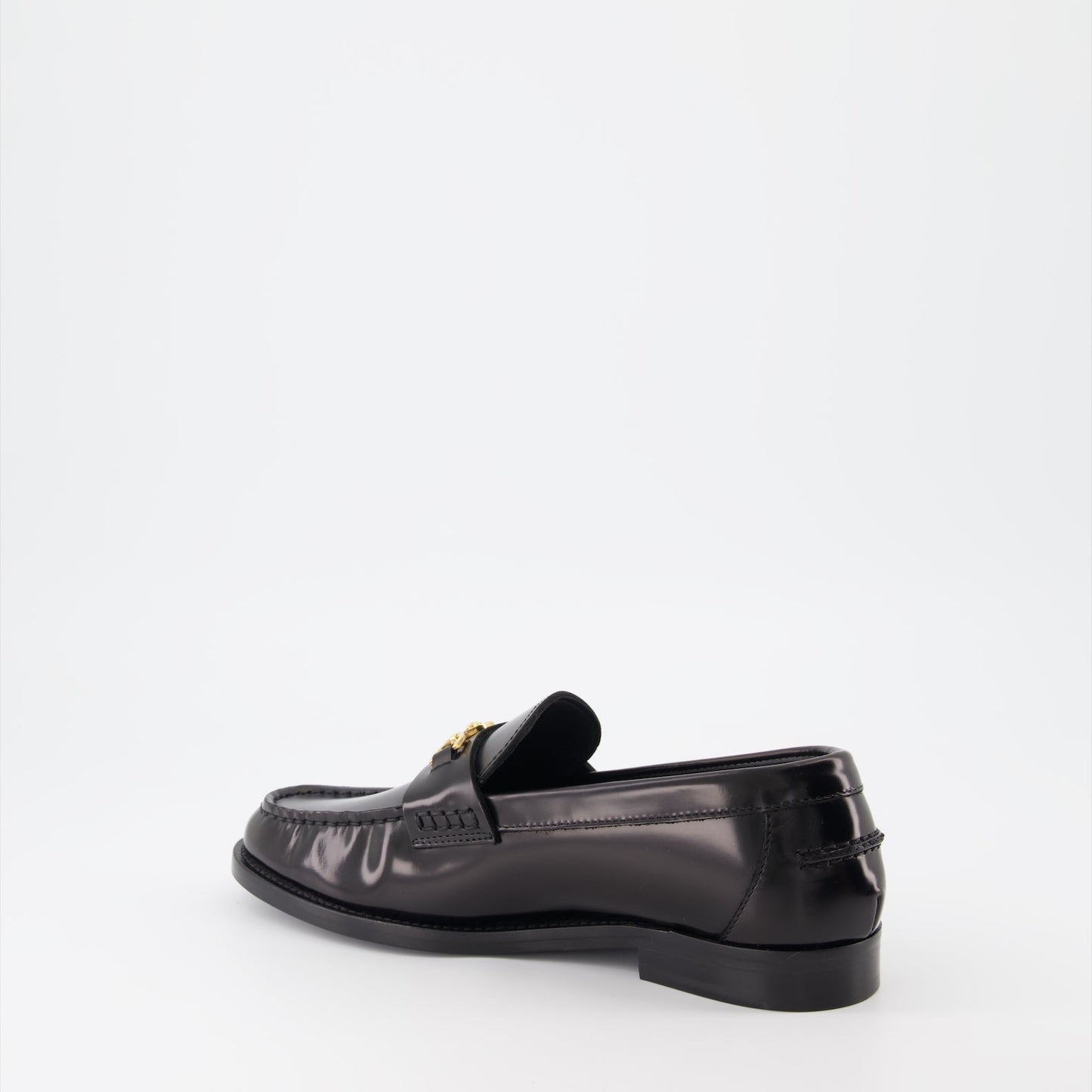 Medusa Accent Leather Loafers