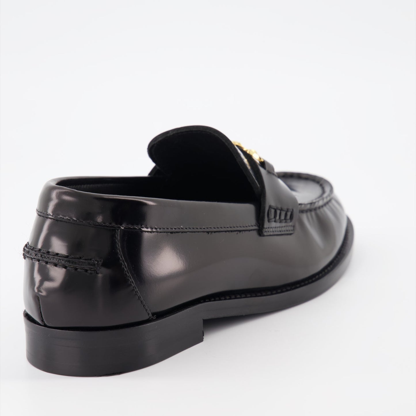 Medusa Accent Leather Loafers