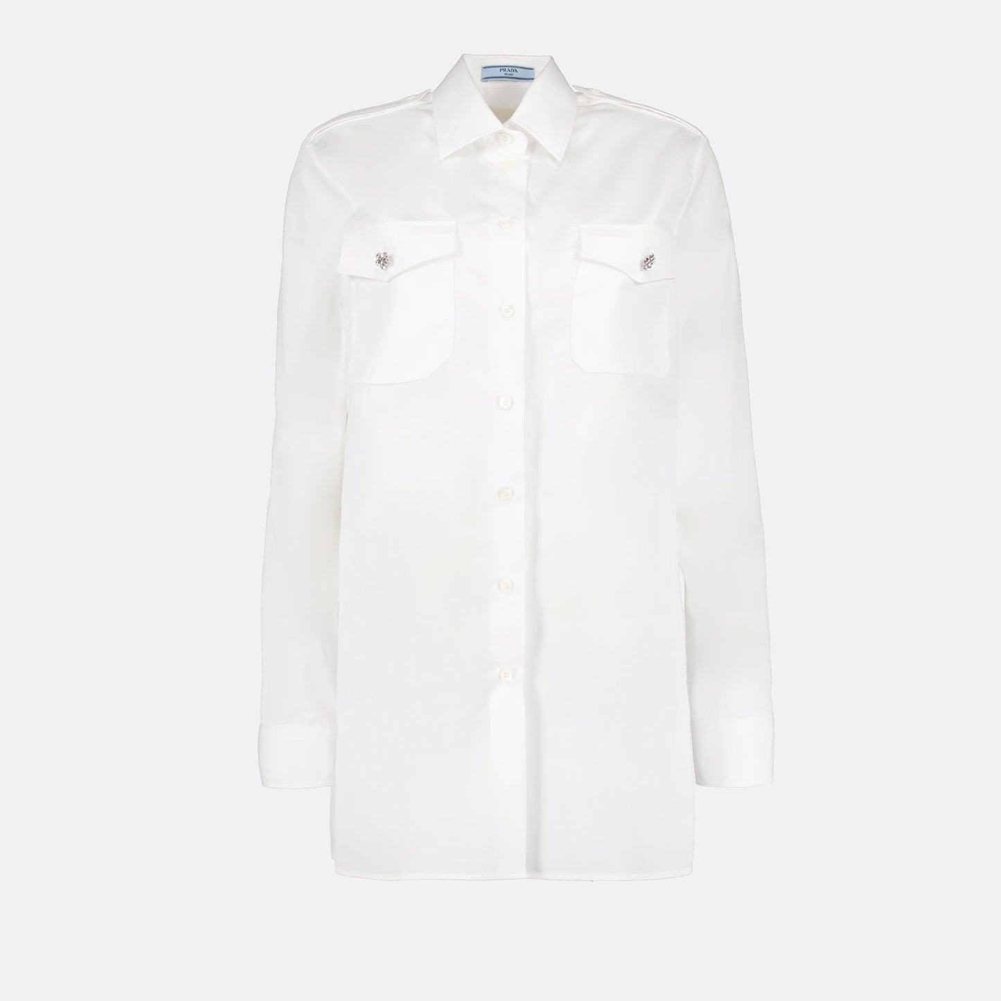 White Utility Silk Shirt