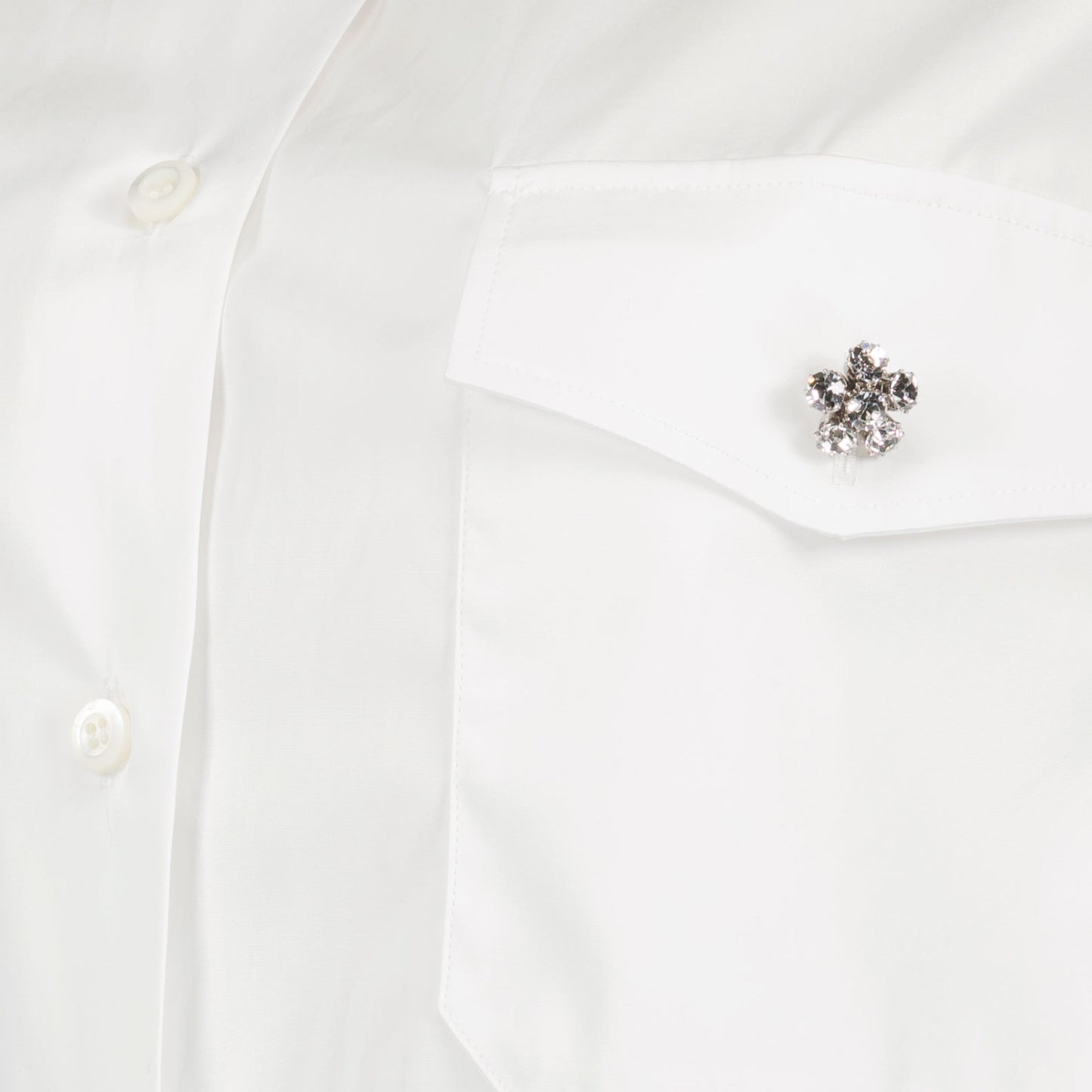 White Utility Silk Shirt