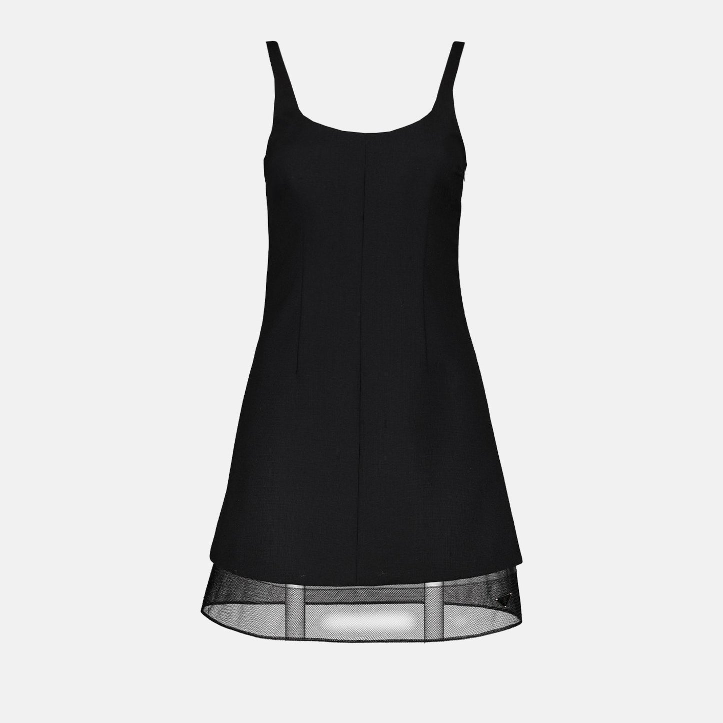 Structured Mini Dress with Sheer Hem
