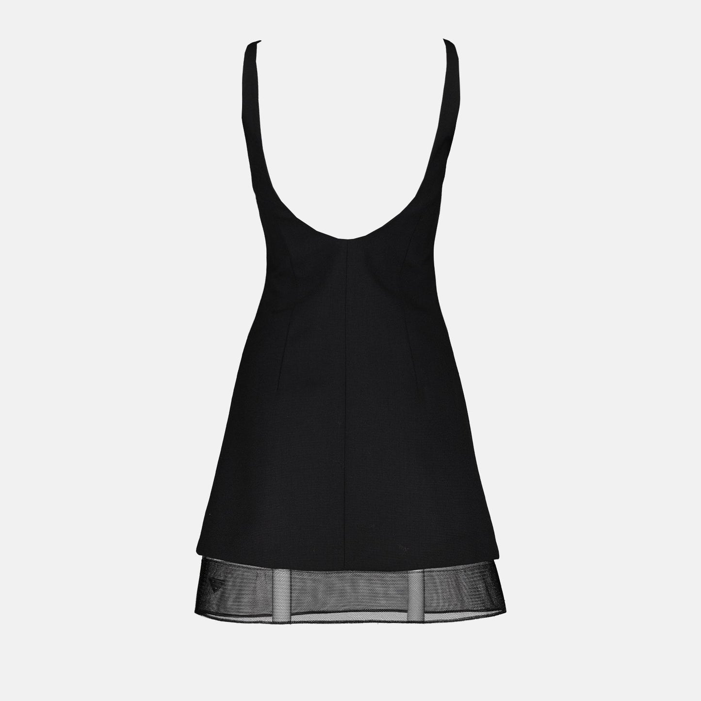 Structured Mini Dress with Sheer Hem
