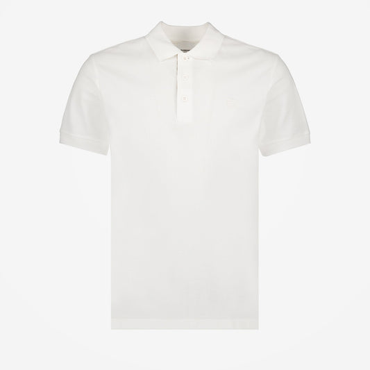 White Polo with Check Placket Detail
