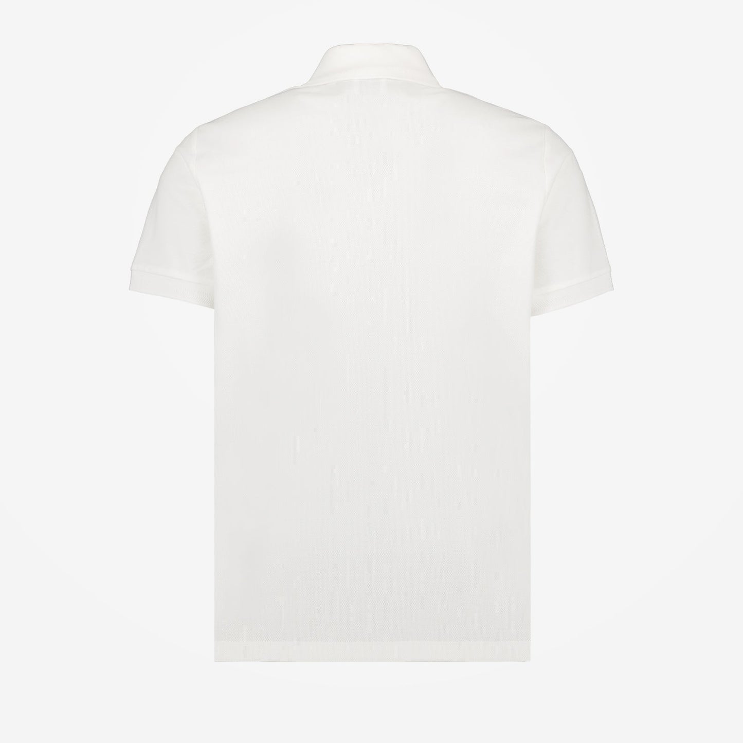 White Polo with Check Placket Detail