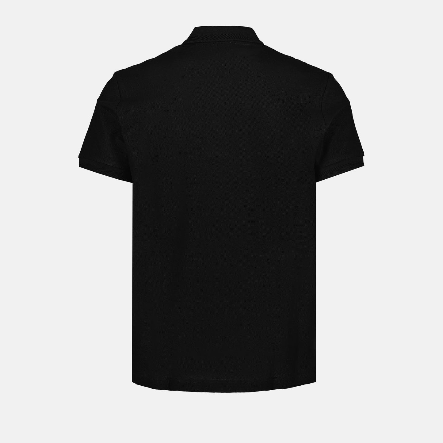 Black Polo with Check Placket Detail