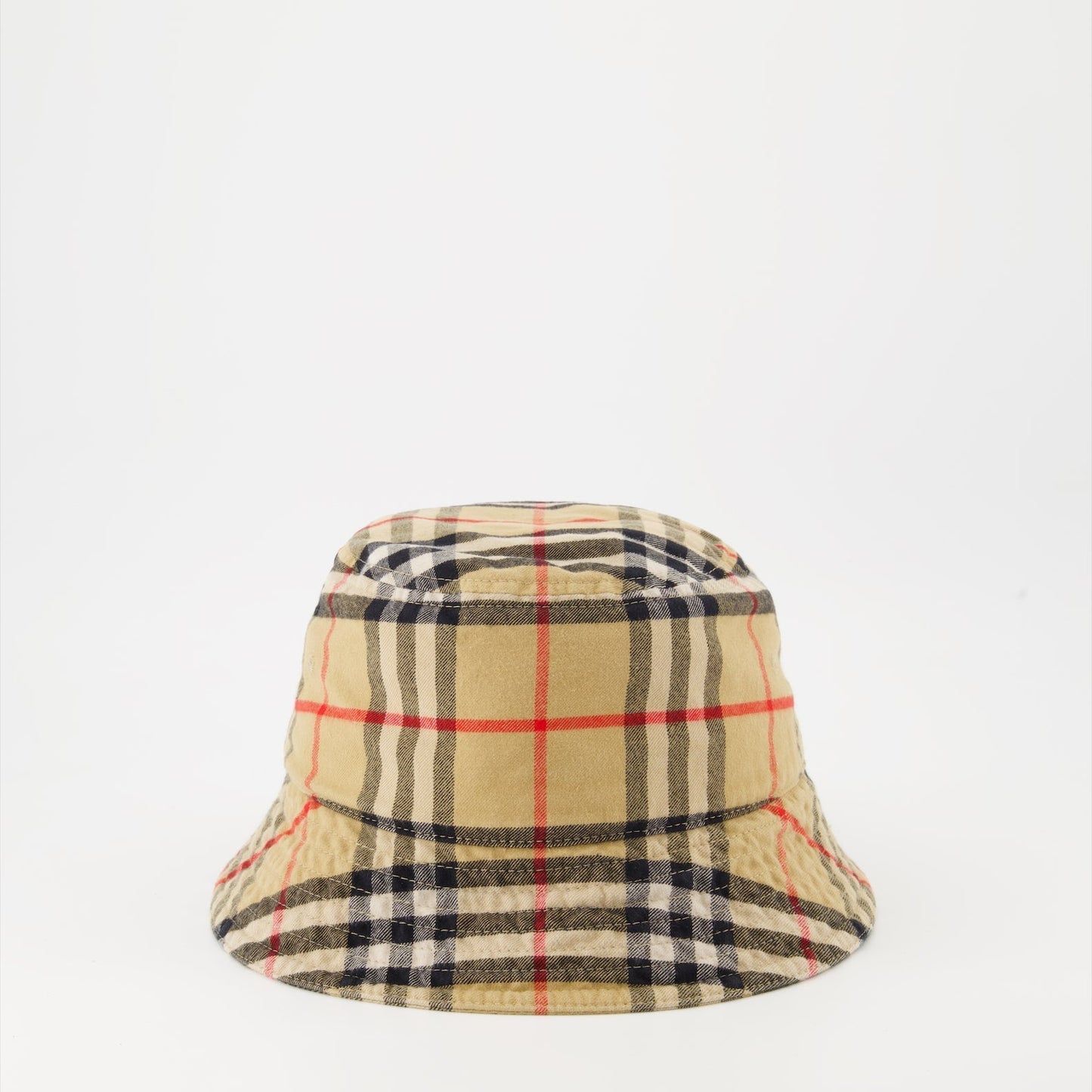 Vintage Check Bucket Hat – Beige