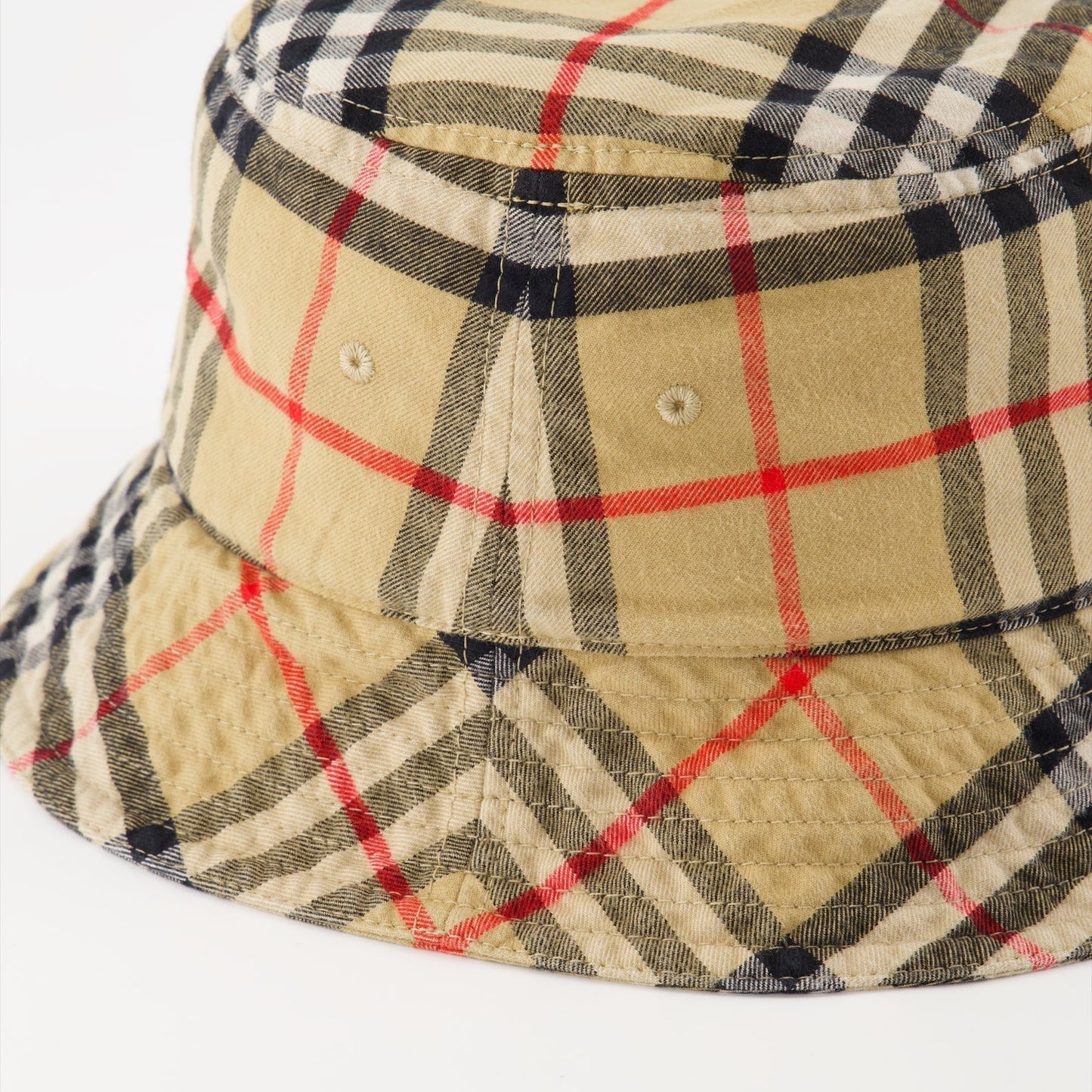 Vintage Check Bucket Hat – Beige