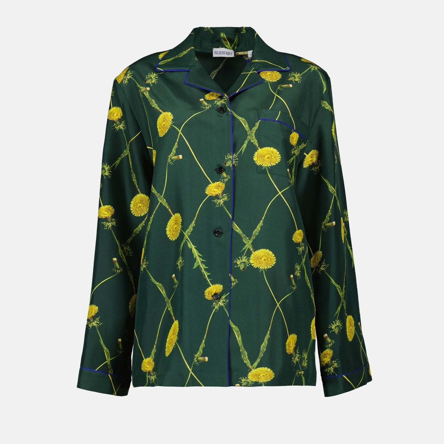 Floral Print Silk Pajama Shirt
