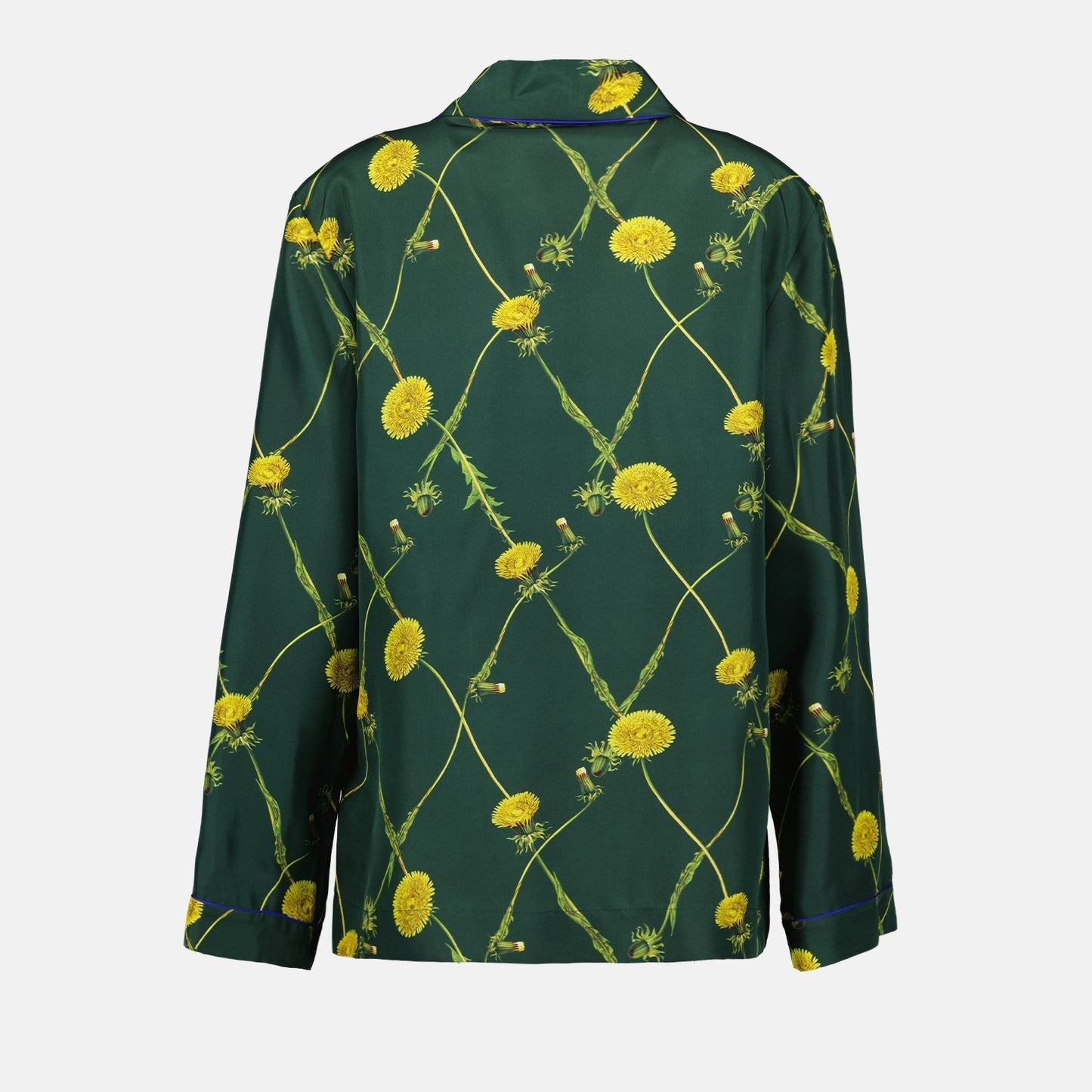 Floral Print Silk Pajama Shirt
