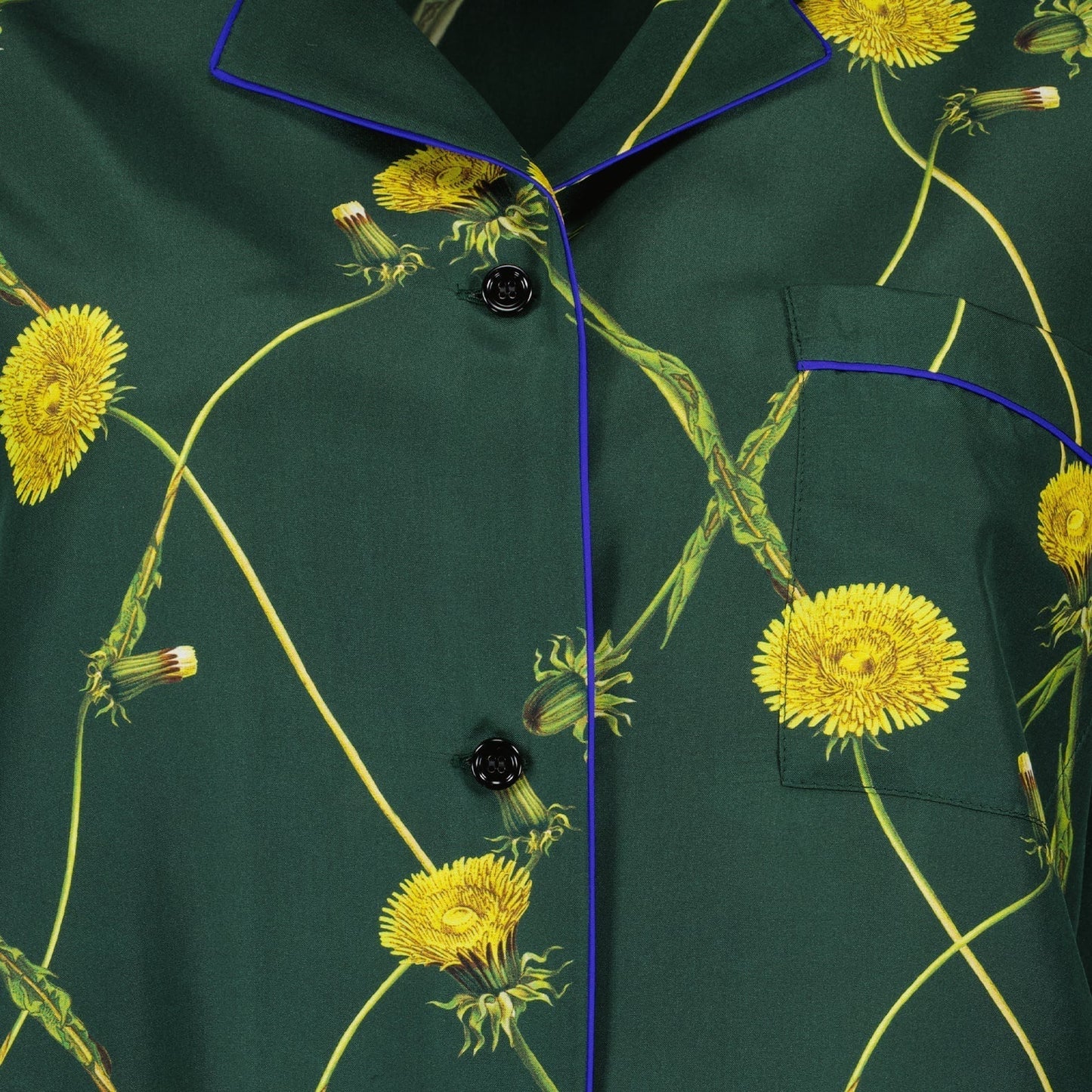 Floral Print Silk Pajama Shirt